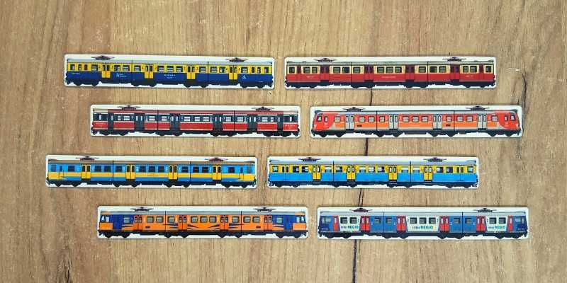 Magnesy na lodówkę EN57 ED72 dla dzieci - Magnesiki-Kolejowe.pl