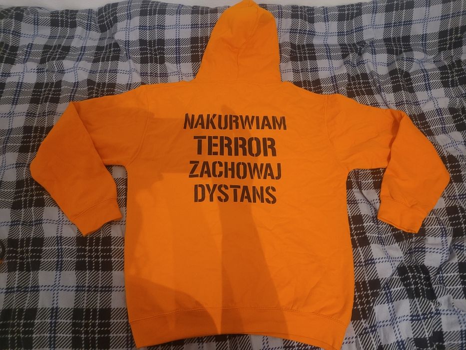 Bluza męska z kapturem "Naku*wiam terror. Zachowaj dystans", Just Hood