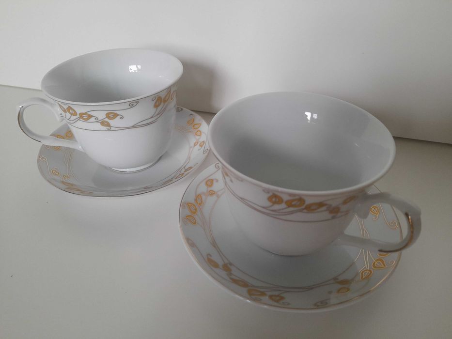 Zestaw 2 filiżanki i spodki porcelana Yamasen 24gold collection Japan