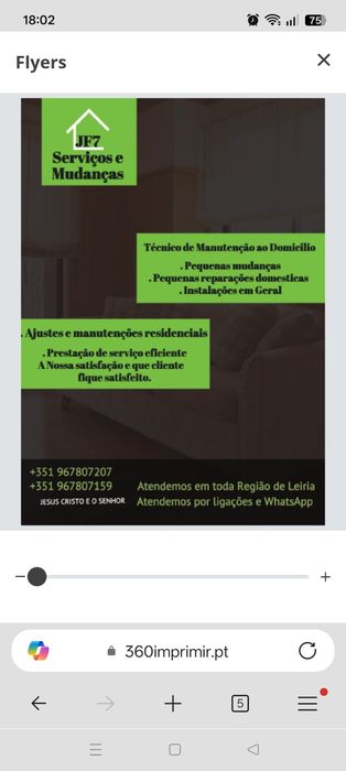 JF7 serviços e mudanças