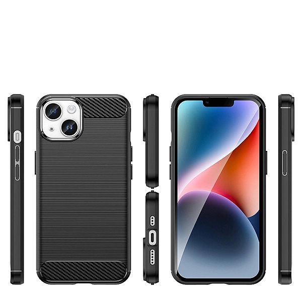 Carbon Case etui iPhone 14 Plus elastyczny żelowy pokrowiec na tył ple