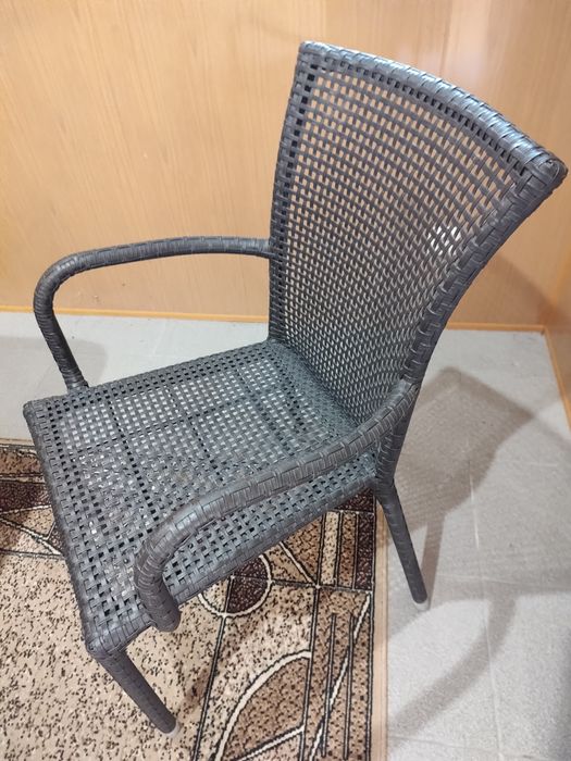 Стол и кресла ротанг антрацит