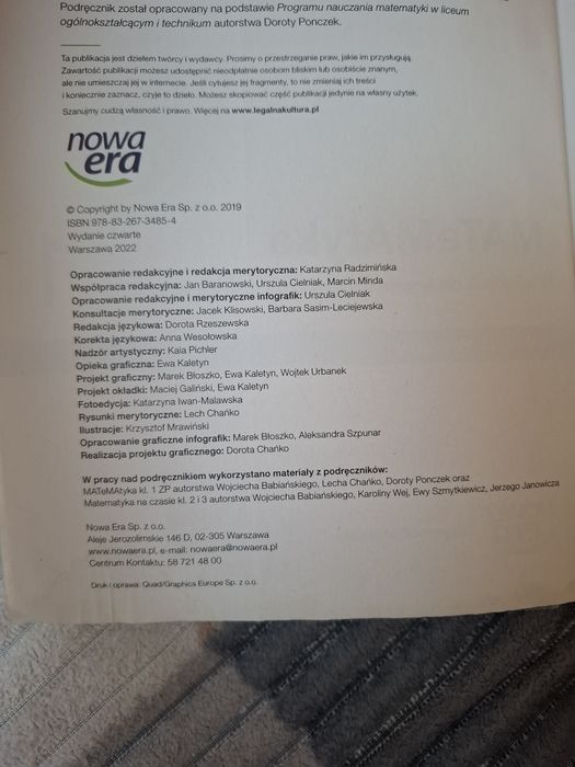 Podręcznik Matwmatyka 1 Nowa era Zakres podstawowy