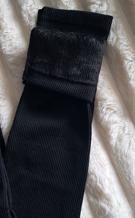 Лосини в рубчик на хутрі Теплі жіночі на меху легінси лосины теплые