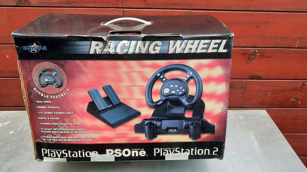 Racing Wheel with Pedals for PlayStation 2 "Ecostar" (Lightly Used)64729897582339123