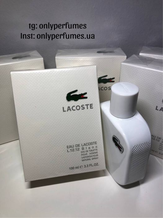 Духи чоловічі Lacoste Eau De L.12.12 Blanc. Мужские пафЛакосте Бланк