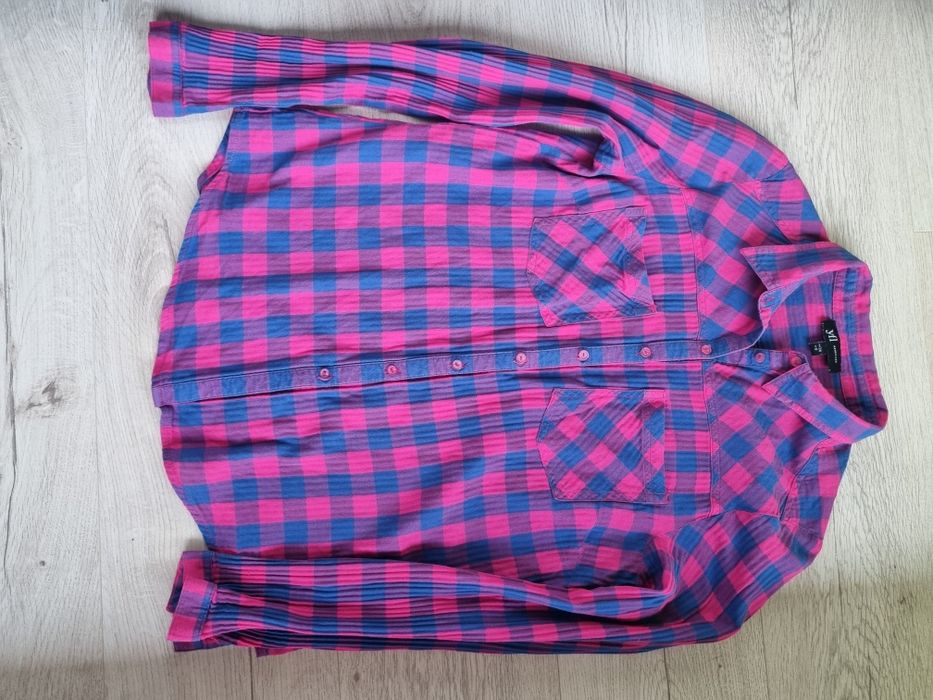 Reserved, yfl, koszula w kratę, różowa, dziewczęca, młodzieżowa, r. 36