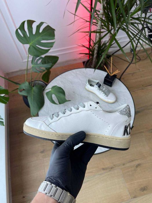 Кросівки Golden Goose GGDB Ballstar White Silver Glitter premium