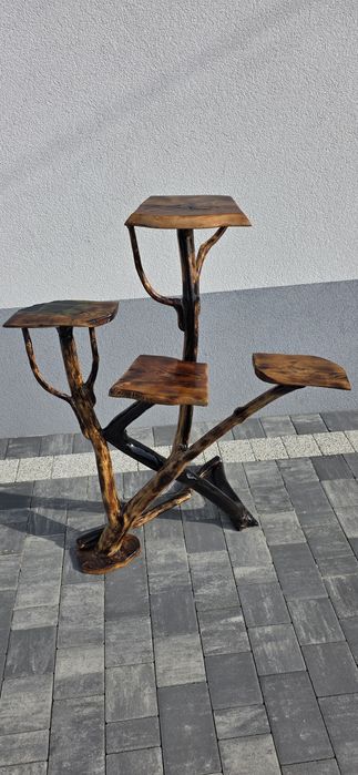 Rękodzieło Półka na Kwiaty Niepowtarzane Solidne Wykonanie!