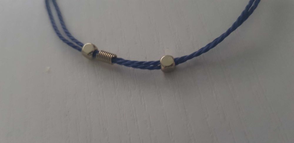 bransoletka sznurek kotwica granatowa kolor kotwicy złoty