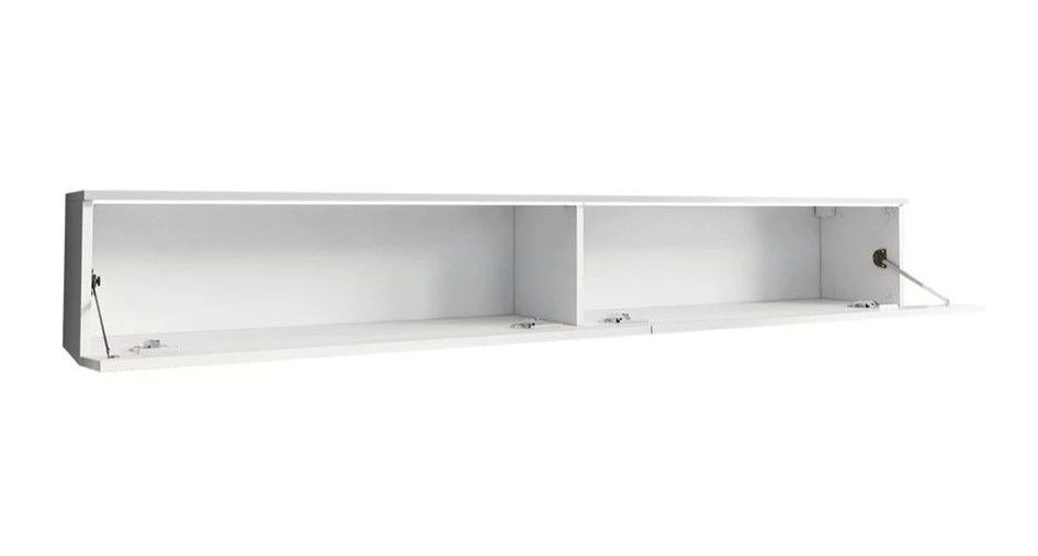 Móvel de TV suspenso em cinza com luz led