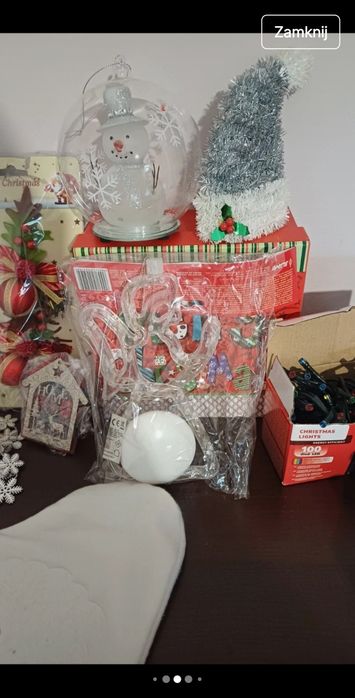Zestaw ozdób świątecznych świeta Boże Narodzenie lampki bombki diy