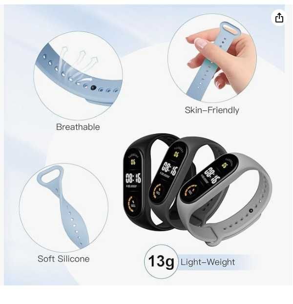 Silikonowy pasek do zegarków Xiaomi Mi Band 5/6/7 niebieski MARICATO