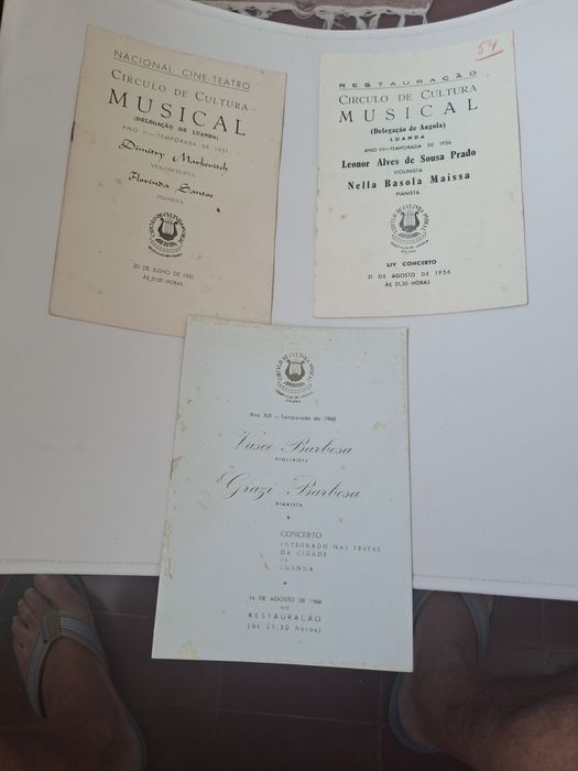 Programas antigos musica classica angola com autografos