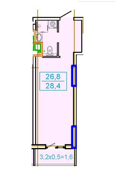1-комнатная квартира по адресу Куликово поле пл. (площадь 28,5 м²) - Atlanta.ua - фото 4