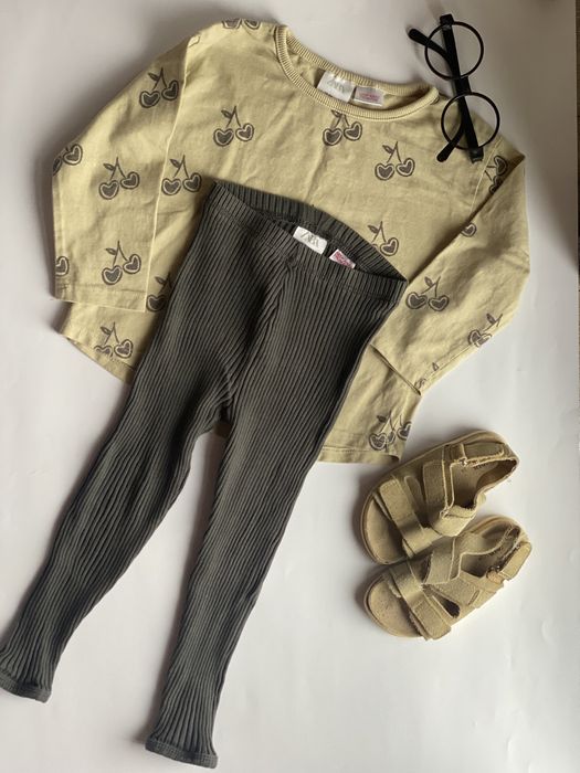 Комплект Zara, лосіни, реглан, кофта