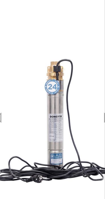 Насос вихровий свердловинний 0.75кВт H 58(34)м Q 45(20)л/хв Ø96мм DONGYIN 4SKm100 (777311)