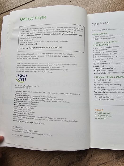 Odkryć fizykę 1 zakres podstawowy nowa era