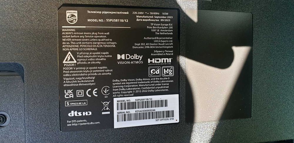 TV Philips 55PUS8118/12  rozbita matryca komplet części