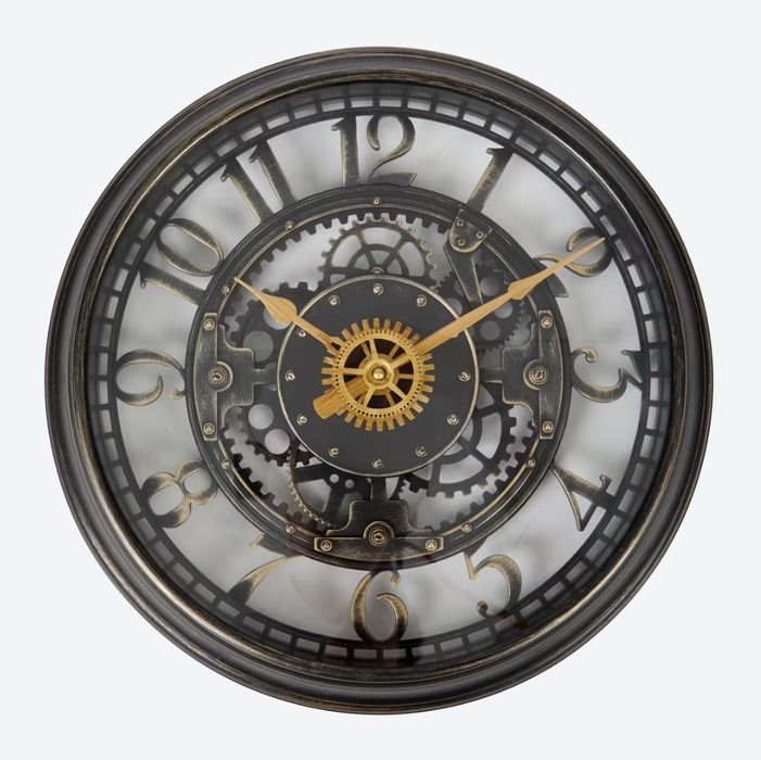 Zegar Ścienny Industrialny Loft na Baterie Dekoracyjny do Salonu Nowy