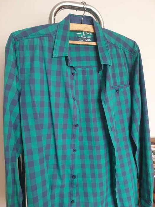 Koszula młodzieżowa krata granat zieleń M