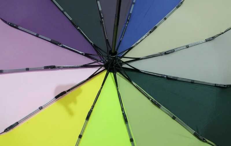 Женский зонт цветной и однотонные автомат 12 спиц антиветер карбон