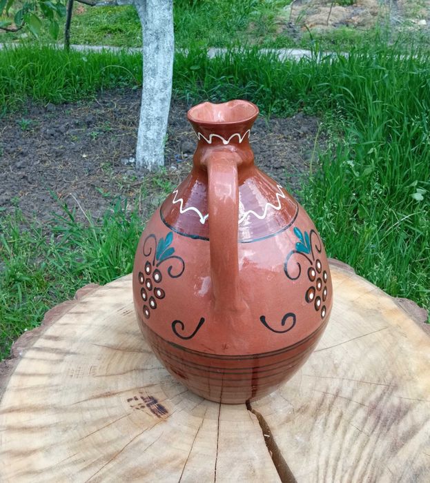 Кувшин керамічний, гличик керамика, глазурь висота 28см, декор