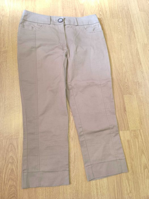 Damskie spodnie rybaczki capri 7/8 beżowe, rozmiar S