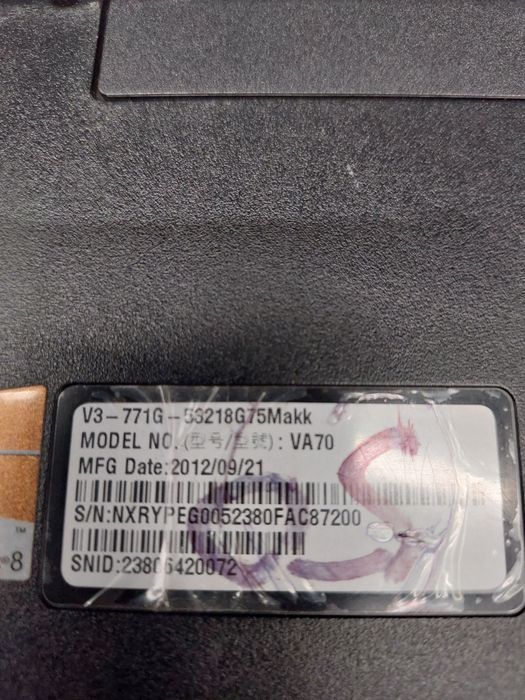 Ноутбук ACER VA70, i5 3210m, RAM 8GB, HDD 750 GB. NVIDIA  GT 730m