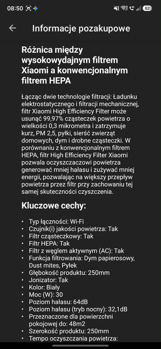 Oczyszczacz powietrza Xiaomi Air Purifier 430W biały