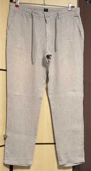 Spodnie męskie 100% len - marki MCNEAL - pas 96 cm.