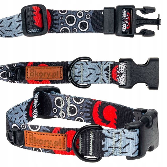 wytrzymała obroża z klamrą dla małego psa jamnika s 15 mm ukory szara