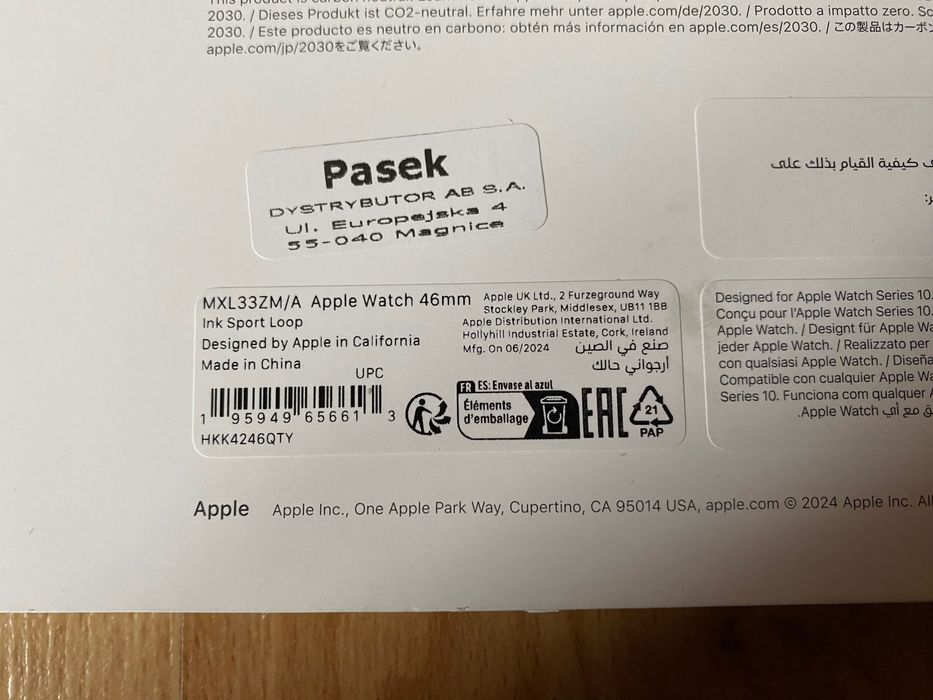 Apple opaska sportowa (44/45/46mm) S/L Atramentowy