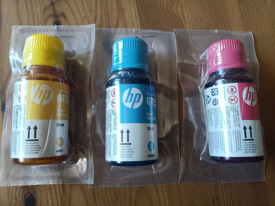 HP GT52 magenta cyan yellow kpl nowe oryginalne