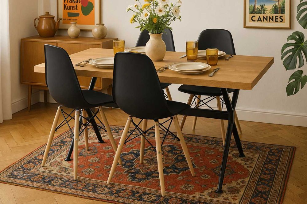 NOWY Stół Loftowy z Krzesłami do Salonu Kuchni Jadalni Gruby OKAZJA FV