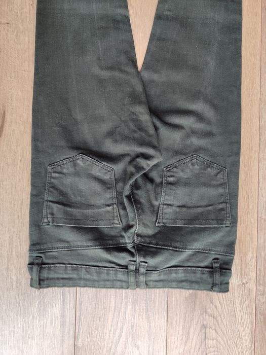 Ciemnozielone spodnie jeansowe rurki 34/36 DenimCo XS/S