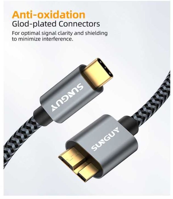 Kabel USB C do Micro USB B w oplocie 1m SUNGUY