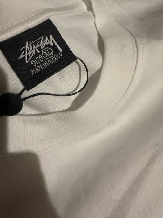 Bialy t-shirt stussy