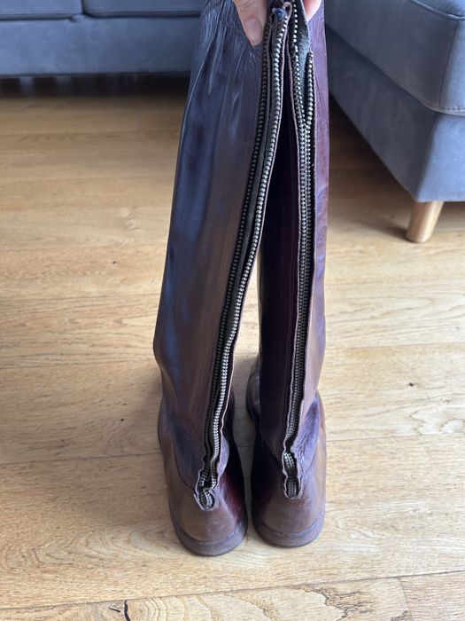 Buty do jazdy konnej jeździeckie oficerki skóra naturalna 39/40