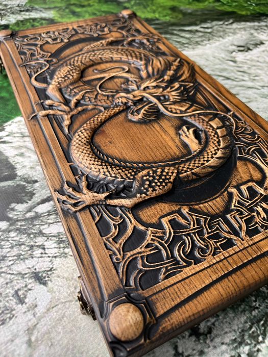 нарди нарды з дерева, дракон, китайський дракон, дракон вісьмірка