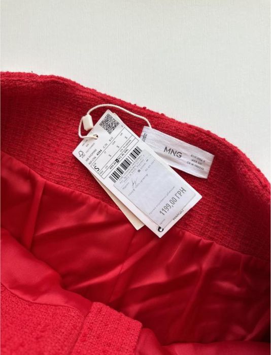 Твідовий жіночий костюм mango зі спідницею розмір S