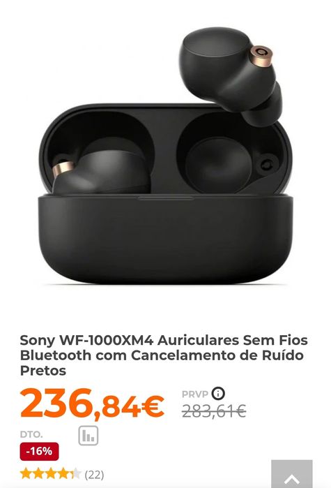 Fones sony wf-1000XM4 bluetooth