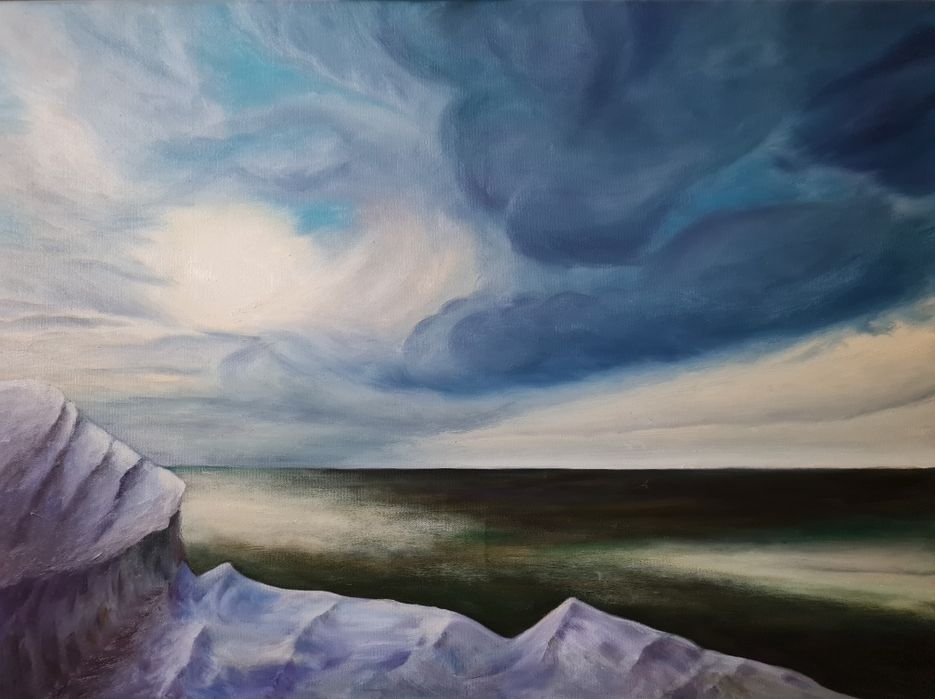 Oryginalny obraz olejny ,,Surowa północ" 75x55