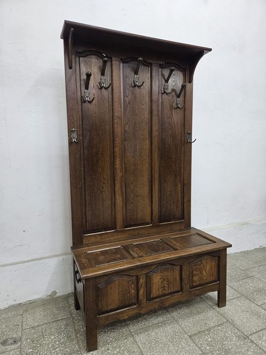 Stylowy wieszak z otwieranym  siedziskiem przedpokój garderoba /