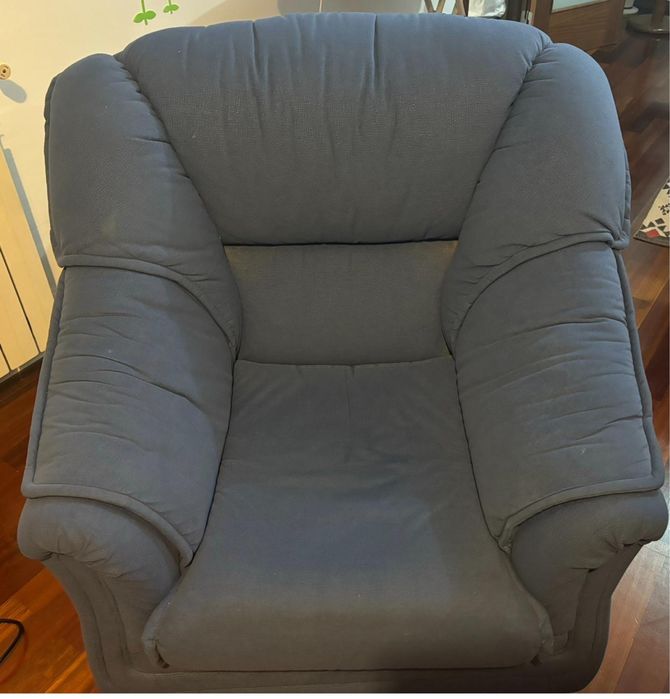 Sofas em tecido azul