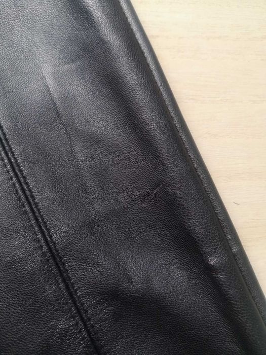 Czarne woskowane spodnie River Island 36 S wysoki stan skórzane skinny