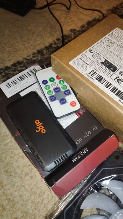 Wentylatory RGB, zestaw  hub z pilotem