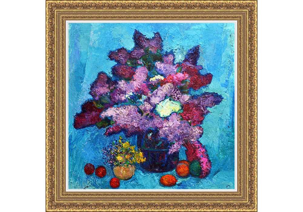 Максименко Микола (1924-2016) Квіти бузок. п/олія 84*84см - Експертиза