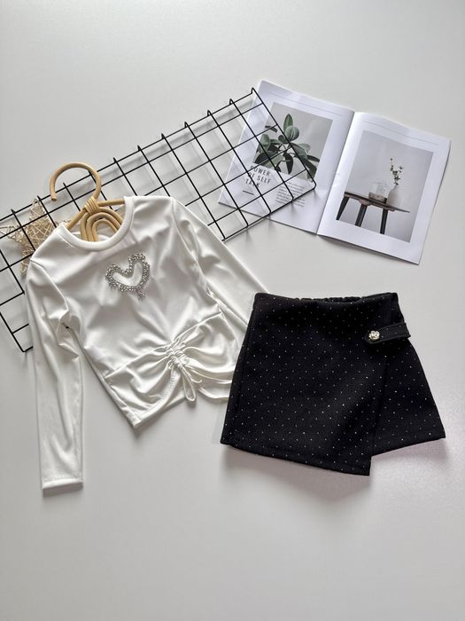 Святкова біла блуза лонгслів реглан джемпер від 4 до 14 років