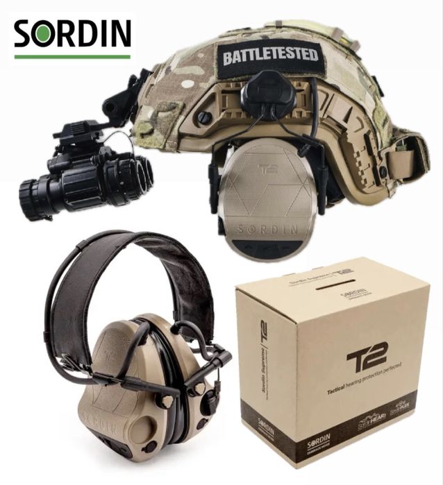Активні військові навушники SORDIN SUPREME T2 LEATHER Headband -Tan
